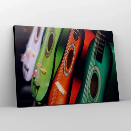 Schilderen op canvas - De gitaar heeft vele kleuren - 70x50 cm