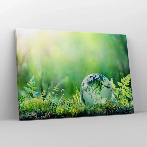 Schilderen op canvas - De groene planeet - 70x50 cm