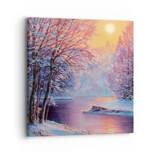 Schilderen op canvas - De kleuren van de winter - 30x30 cm