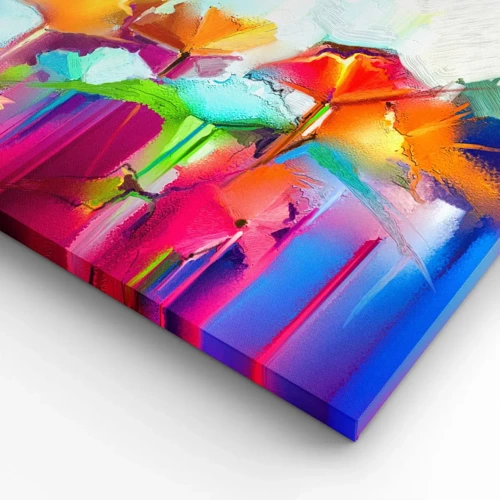 Schilderen op canvas - De regenboog is tot bloei gekomen - 120x50 cm