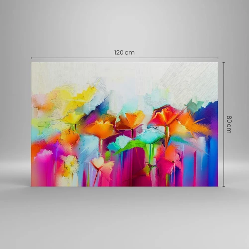 Schilderen op canvas - De regenboog is tot bloei gekomen - 120x80 cm