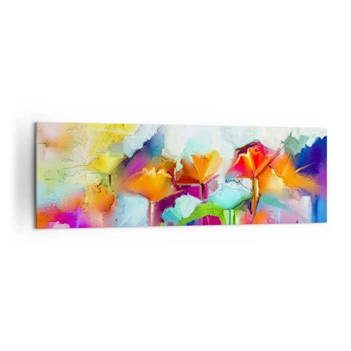 Schilderen op canvas - De regenboog is tot bloei gekomen - 160x50 cm