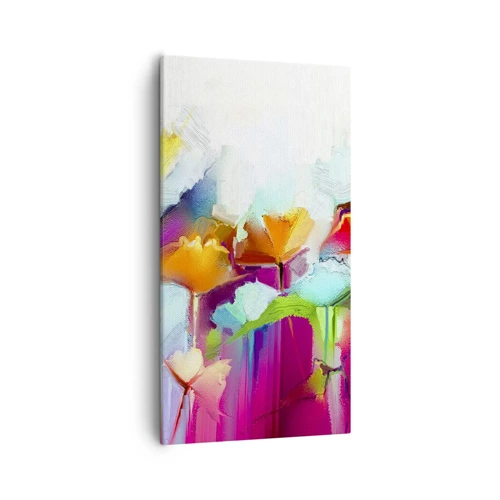 Schilderen op canvas - De regenboog is tot bloei gekomen - 55x100 cm