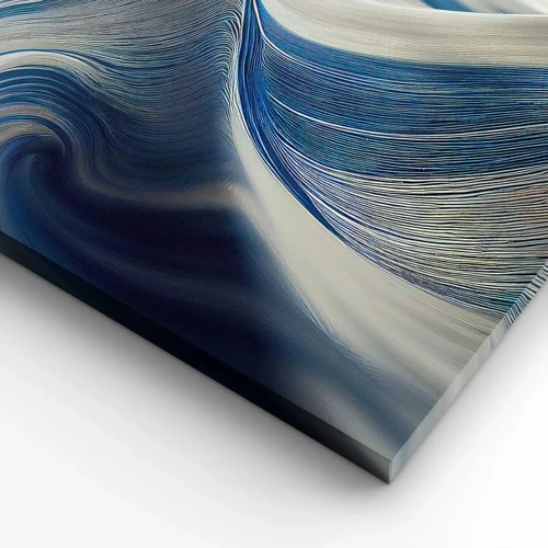 Schilderen op canvas - De vloeibaarheid van blauw en wit - 120x80 cm