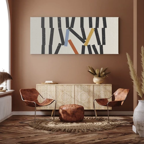 Schilderen op canvas - Domino – compositie - 100x40 cm