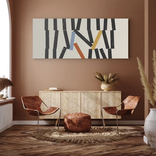 Schilderen op canvas - Domino – compositie - 160x50 cm