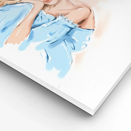 Schilderen op canvas - Dromerig in het blauw - 120x80 cm