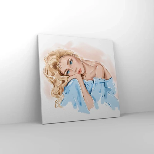 Schilderen op canvas - Dromerig in het blauw - 50x50 cm