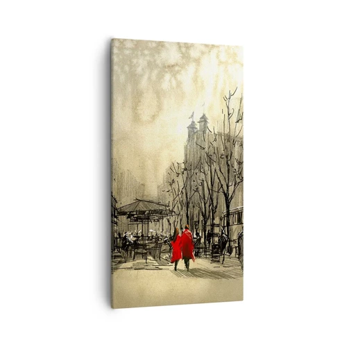 Schilderen op canvas - Een date in de Londense mist - 55x100 cm