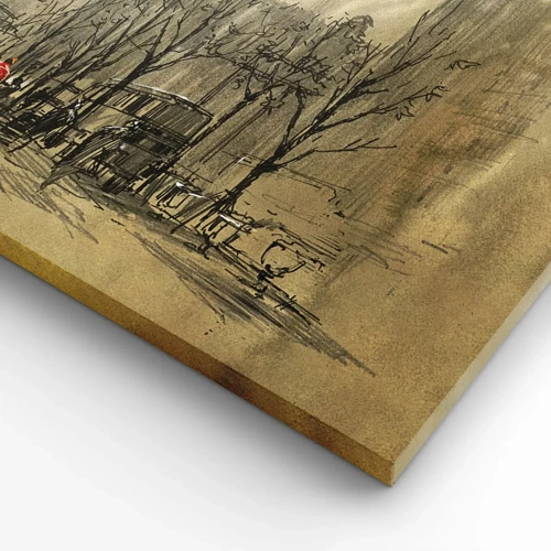 Schilderen op canvas - Een date in de Londense mist - 80x120 cm