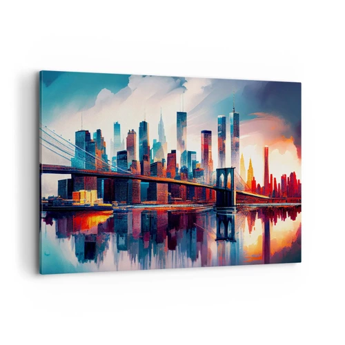 Schilderen op canvas - Een droomachtig New York - 120x80 cm
