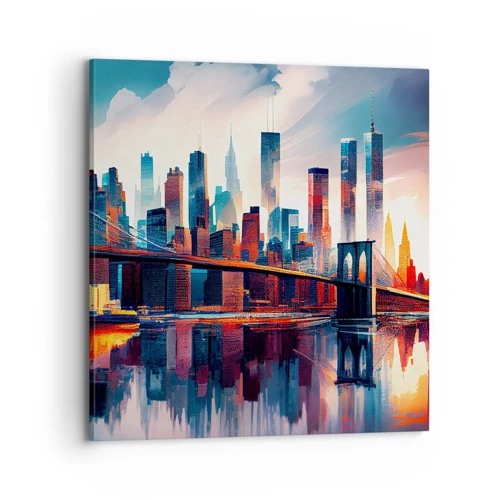 Schilderen op canvas - Een droomachtig New York - 70x70 cm