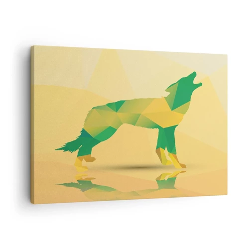 Schilderen op canvas - Een eenzame wolf - 70x50 cm
