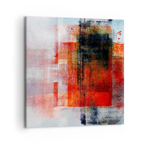 Schilderen op canvas - Een gloeiende compositie  - 50x50 cm