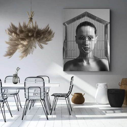 Schilderen op canvas - Een ietwat surrealistisch portret - 55x100 cm