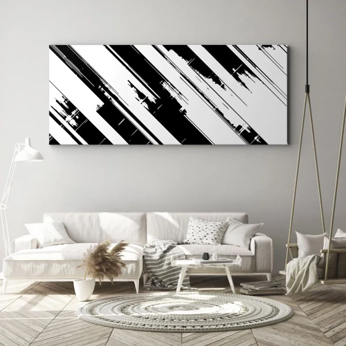 Schilderen op canvas - Een intense en dynamische compositie - 100x40 cm