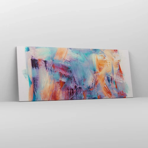 Schilderen op canvas - Een kleurrijke puinhoop - 120x50 cm
