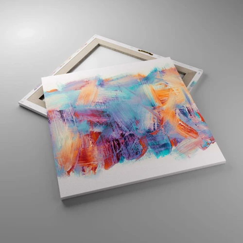 Schilderen op canvas - Een kleurrijke puinhoop - 60x60 cm