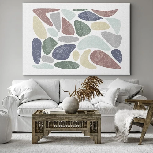 Schilderen op canvas - Een mozaïek van poederkleuren - 100x70 cm