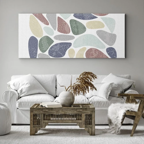 Schilderen op canvas - Een mozaïek van poederkleuren - 120x50 cm