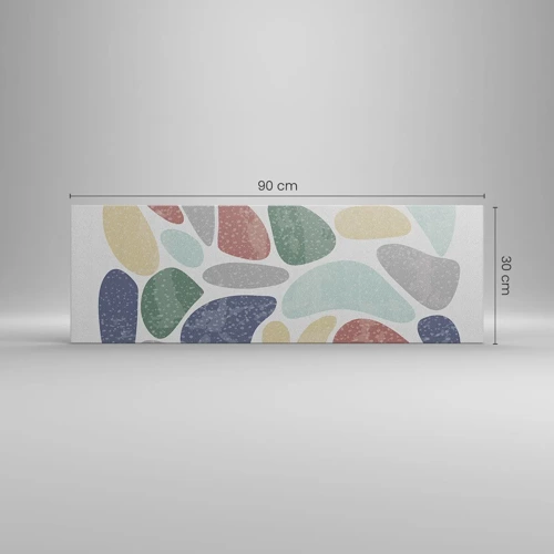Schilderen op canvas - Een mozaïek van poederkleuren - 90x30 cm