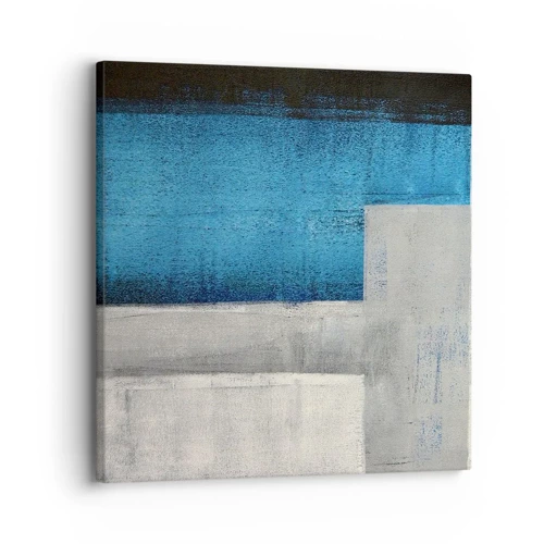 Schilderen op canvas - Een poëtische compositie van grijs en blauw - 30x30 cm