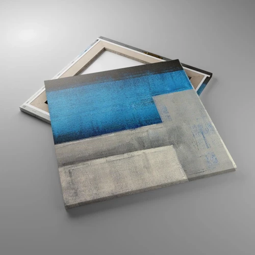 Schilderen op canvas - Een poëtische compositie van grijs en blauw - 50x50 cm