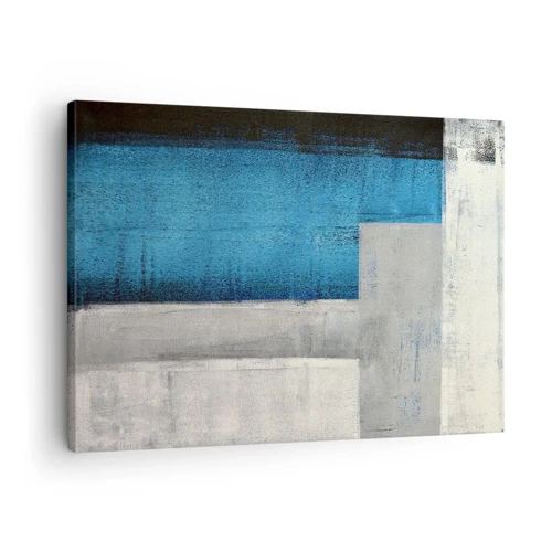 Schilderen op canvas - Een poëtische compositie van grijs en blauw - 70x50 cm