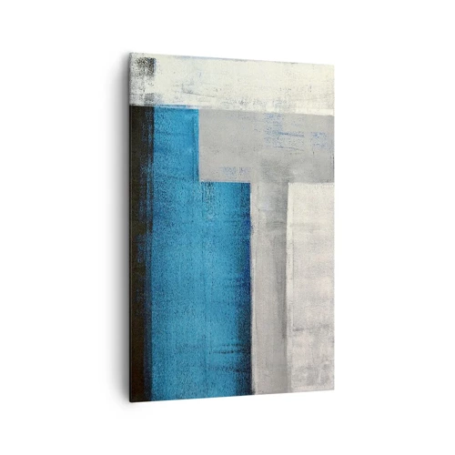 Schilderen op canvas - Een poëtische compositie van grijs en blauw - 80x120 cm