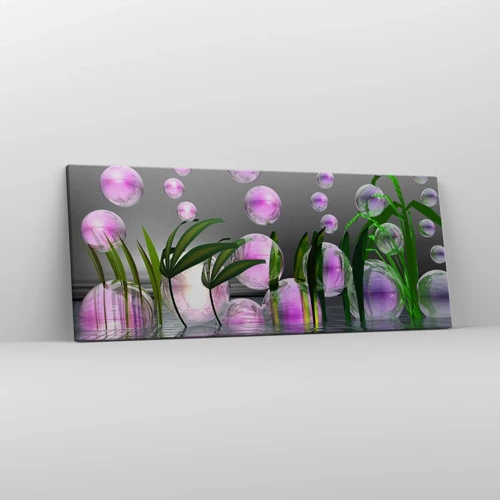 Schilderen op canvas - Een reflecterende compositie van lichtheid en leven - 100x40 cm