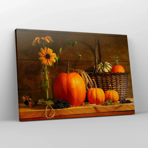 Schilderen op canvas - Een rustieke compositie - geschenken van de herfst - 70x50 cm