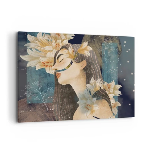 Schilderen op canvas - Een sprookje over een prinses met lelies - 100x70 cm