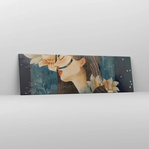 Schilderen op canvas - Een sprookje over een prinses met lelies - 160x50 cm