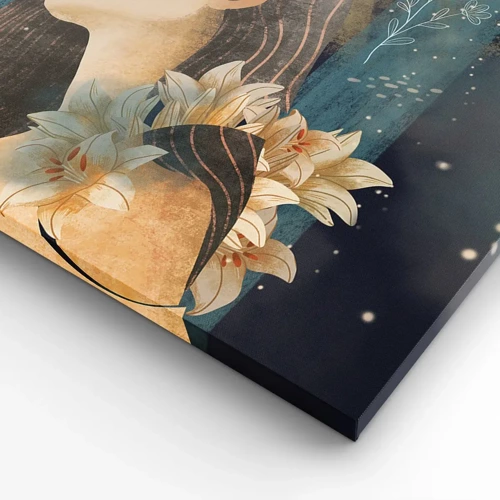Schilderen op canvas - Een sprookje over een prinses met lelies - 160x50 cm