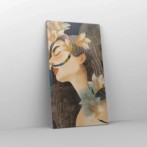 Schilderen op canvas - Een sprookje over een prinses met lelies - 45x80 cm