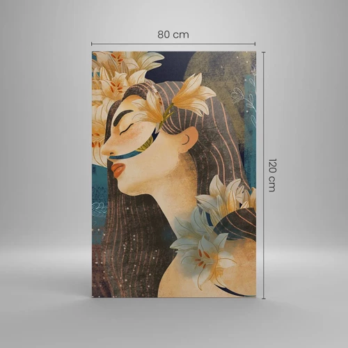 Schilderen op canvas - Een sprookje over een prinses met lelies - 80x120 cm