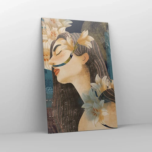 Schilderen op canvas - Een sprookje over een prinses met lelies - 80x120 cm