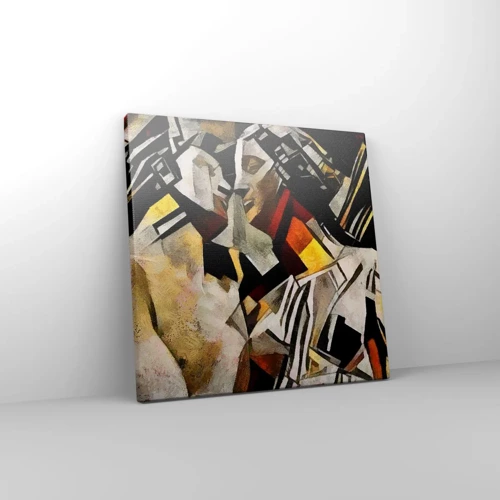 Schilderen op canvas - Een statige kus - 30x30 cm