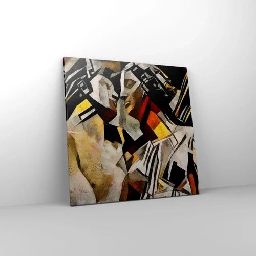 Schilderen op canvas - Een statige kus - 60x60 cm