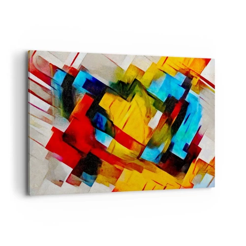 Schilderen op canvas - Een veelkleurig lagen koekje - 120x80 cm
