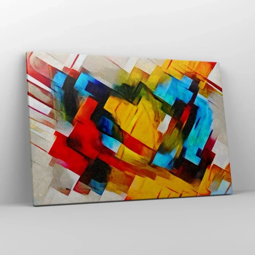 Schilderen op canvas - Een veelkleurig lagen koekje - 120x80 cm