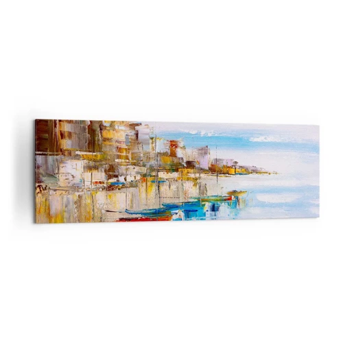 Schilderen op canvas - Een veelkleurig stedelijk toevluchtsoord - 160x50 cm