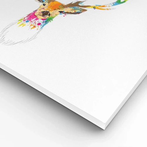 Schilderen op canvas - Een zacht hert badend in kleur - 50x50 cm