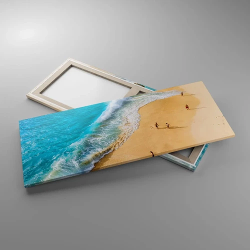 Schilderen op canvas - En dan de zon, het strand… - 100x40 cm