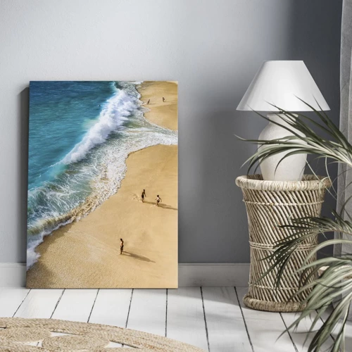 Schilderen op canvas - En dan de zon, het strand… - 55x100 cm
