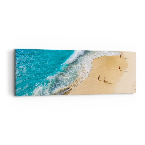 Schilderen op canvas - En dan de zon, het strand… - 90x30 cm
