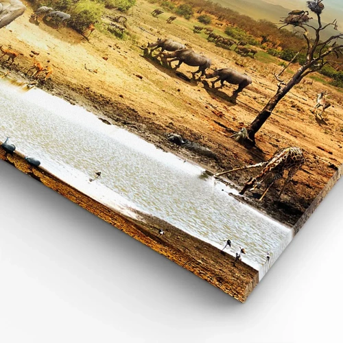 Schilderen op canvas - "Er stroomde een rivier uit Eden …" - 140x50 cm