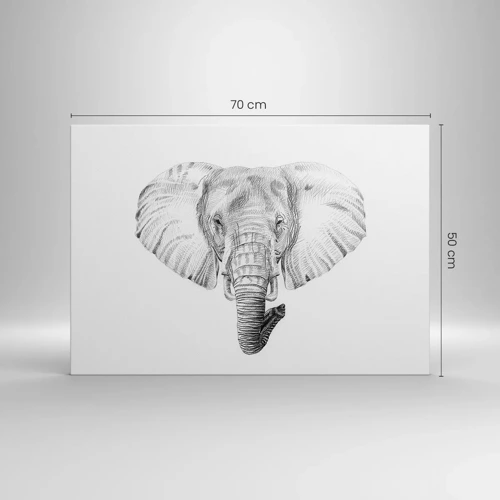 Schilderen op canvas - "Er was een olifant, zo groot als - een olifant" - 70x50 cm