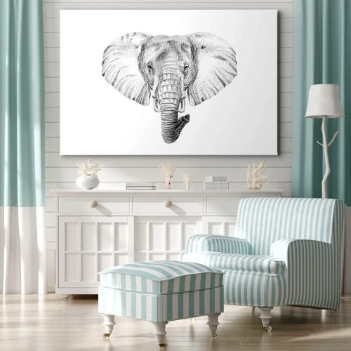 Schilderen op canvas - "Er was een olifant, zo groot als - een olifant" - 70x50 cm