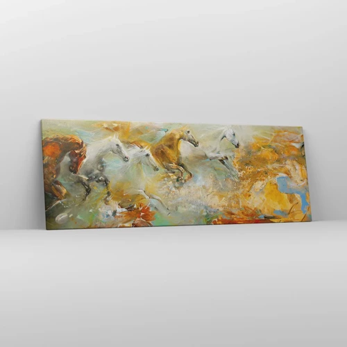 Schilderen op canvas - Galopperen door het licht - 140x50 cm